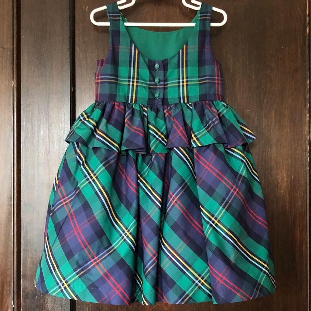 Janie and Jack Dressy Green plaid Dress size 4 Christmas - Picture 8 of 10
